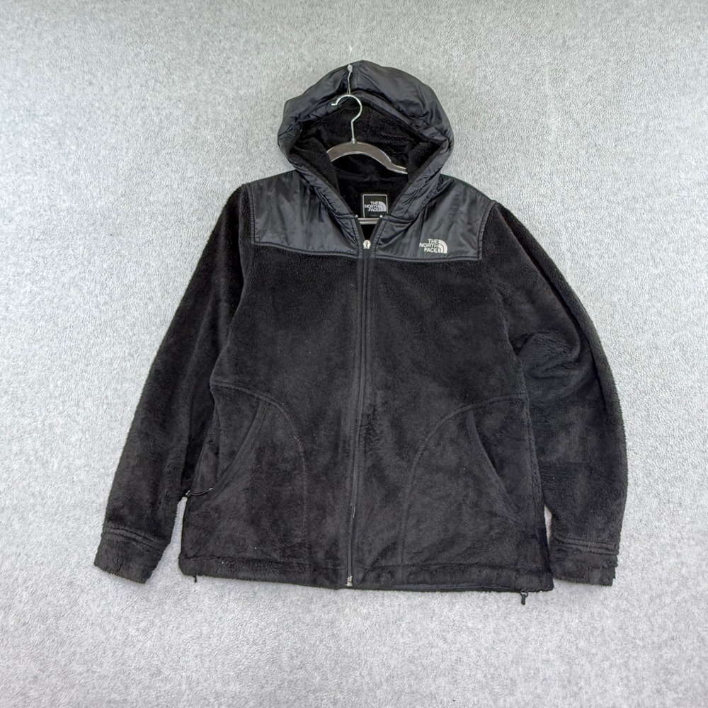 The North Face Denali Fleece Hoodie Womens L Black Full Zip High Pile Jacket